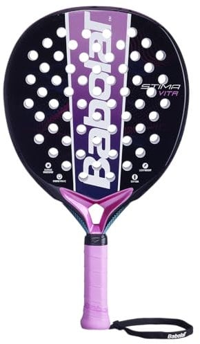 Babolat, Raqueta de pádel Modelo Stima Vita, Púrpura, Ligera y Equilibrada hacia el Mango, Ideal para Mujeres Principiantes, Forma Redonda Oversize, Peso Pluma para Mayor Maniobrabilidad