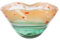 GILDE GLAS art Cuenco de cristal para sandía, cristal, verde, naranja, diseño moteado, apto para alimentos, ancho 28 cm