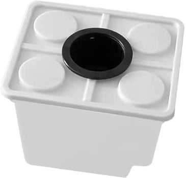 TAIZhiChen Secchio Idroponico, in Acqua Profonda, Vassoio Multifunzionale, Fioriera, Vaso per Pomodori, Serra, Fiori, Bianco con Coperchio a 1 Foro