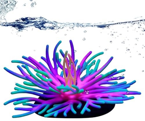 Peufcmi Decorazioni per Acquario Corallo - Silicone Morbido Decorazioni Piante Artificiali | Piante Artificiali per Acquario Dolce e Marino, Decorazioni per Pesci Sicure e Realistiche, Facili da