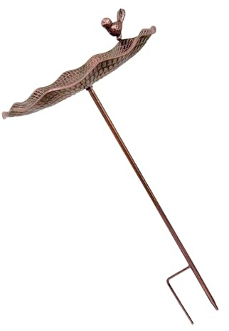 Asukohu Elegante Gartenbirdhäuschtung Freien Mit Rostbeständigem Eisendesign Winterfestes Wasserstation Für Wilde Vögel Eisen Vogelfuttergeschenk Für Liebhaber