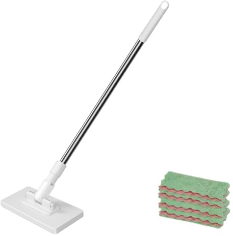 WPKD BLUEIY Clamping Mops,Mini Mops Clip On for Cleaning Floors with 4 Rags with Pressure Clamping System,for Kitchens,Walls and Windows