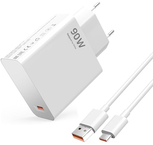 90W USB C Ladegerät Ladekabel für Xiaomi 17 17T Pro, 15TPro, 14 Ultra 14T 13T 14TPro, 13T Lite, Redmi Note 15 Pro, 14Pro 14Pro+, 13 13Pro+, Poco F7, X7, M8, C75 Schnellladegerät Schnellladekabel 2M