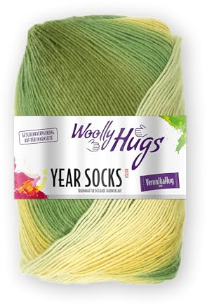 Woolly Hugs Year Socks 100 g – Sockenwolle/Dochtgarn mit Degradé-Farbverlauf, Perfekt für Double-Face Stricken, Strickgarn für Socken, Schals & Accessoires (15 | Herbst)