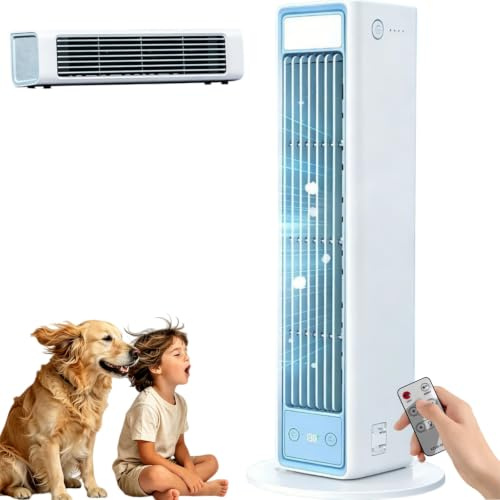 Neksong Airzuma - Air Zuma Tragbare Ventilator Original - Verbesserte Version 2026, mit Fernbedienung, Oszillierende Turme (1PCS)