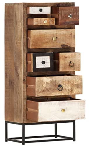 Fengshui Altholz Massiv Kommode 8 Schubladen 45x30x105 cm