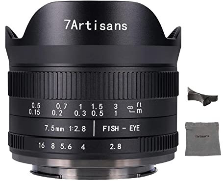 7artisans 7,5 mm F2.8 Manual Lente de Ojo de pez para Panasonic Olympus Micro Cuatro tercios MFT M4/3 Cámaras con Tapa de Objetivo