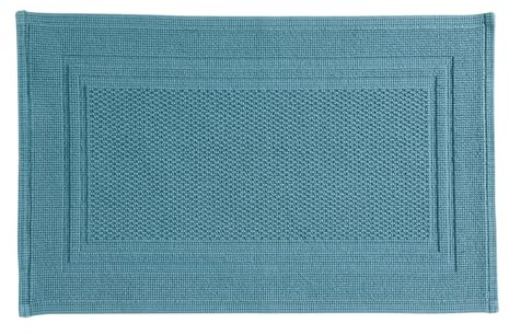 Christy Fina Bath Mat | Highly Absorbent Heavyweight 1500GSM | Flat Woven | Soft Bathroom Shower Mats | 100% Cotton | Sustainably Made | Denim