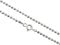 AKA Gioielli® - Damen Kette 925 Sterling Silber Rhodiniert - Diamantierte Glitzer Kugelkette 2 mm - 75 cm lang