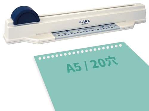 Carl SP-20 Locher, für Loseblatt- und Ringbücher, Multi-Loch, Grisser, kompatibel mit A5/20 Löchern, 5 Stück