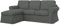 Soferia Kompatible Ersatzbezug fur EKTORP 2er-Sofa mit Recamiere, Stoff Majestic Velvet Grey (FLECKENABWEISEND und WASSERABWEISEND), Grau