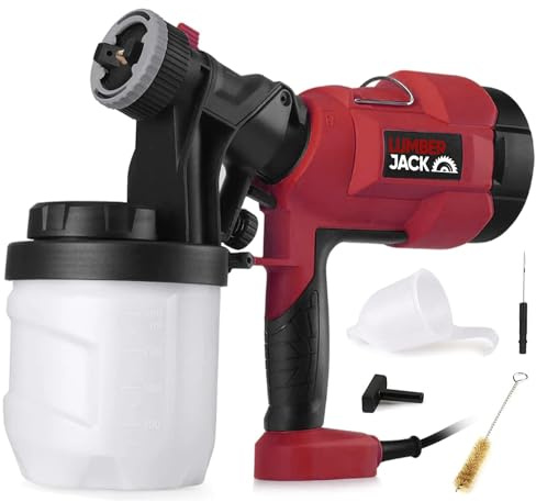 Lumberjack 500W Electric Paint Spray Gun with Copper Nozzle, 3 Spray Patterns
