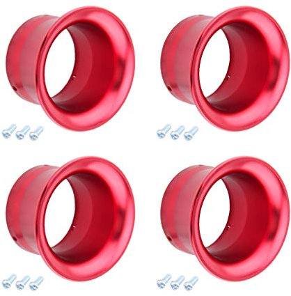 H HILABEE 4X Rot 50mm Luftfilter Ansaugtrichter Aluminium Trichter für PWK24/ PWK26/ PWK28/ PWK30 Vergaser