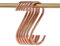 WEKBOSS 8 Pieces Copper S Hook Rose Gold Brass S Hooks for Hanging Pot Rack Pan 3.7In Heavy Duty Kitchen Garden Shower Purpose Storage Hooks Hangers(for 0.94 Rod)