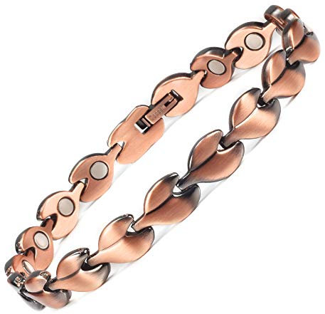 Knöchelstütze Gesundheit Anti Müdigkeit Magnetfeldtherapie Kupfer Magnetische Fußkettchen Fußkettchen für Frauen Schmerzlinderung bei Arthritis (Fußkettchen/Großes Armband (24cm/9mm)