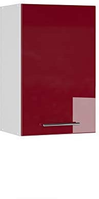 Vicco Hängeschrank Fame-Line, hängender Küchenschrank, Bordeaux Hochglanz/Weiß, 45 cm