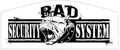 Bad Security Aufkleber Hunde Pitbull Warnung Sticker ca. 17x8 cm