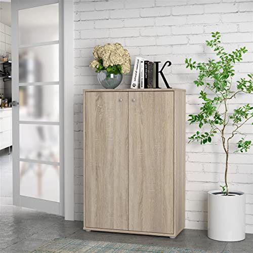 möbelando Kommode Beistellschrank Holzschrank Anrichte Standschrank Schrank Tembi III Sonoma-Eiche