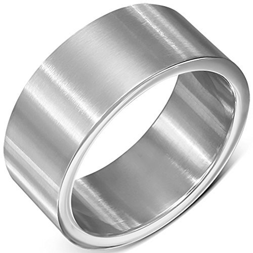 ZENSE - Anello da uomo in acciaio inossidabile argento opaco, per matrimonio o fidanzamento ZR0103