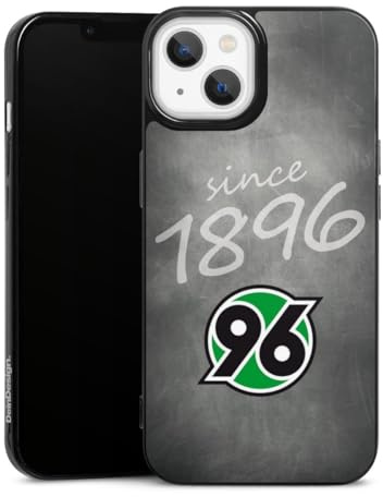 Slim Case extra dünn kompatibel mit Apple iPhone 13 Silikon Handyhülle schwarz Hülle Hannover 96 H96 Offizielles Lizenzprodukt