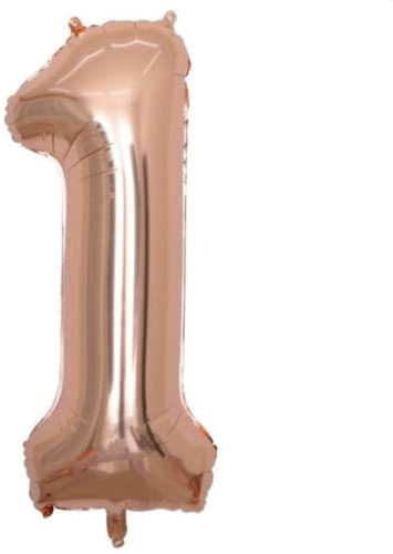 Rose Gold Number 1 - Large Helium Foil Balloon - Birthday Party Wedding Anniversary Decoration - 101cm