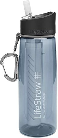 LifeStraw Go d’Eau Bouteille avec Paille de Filtre intégrée Filter Bottle Unisex-Adult, Bleu