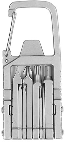 12 in 1 Multitools, Tragbar Falten Rostfreier Stahl Schlüsselanhänger Multitool Mit Flaschenöffner Karabiner Karte Entfernen Stift Handyhalter Schraubendreher Multitool Für Survival Camping Wandern
