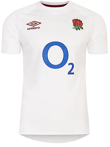Umbro Mens England Rugby Home Shirt 2024 Six Nations Adults White L