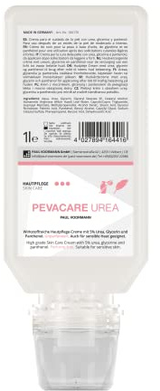Pevacare UREA - wirkstoffreiche, hochwertige Hautpflege-Creme mit 5% Urea, 1 Liter Softflasche, 6 Stück