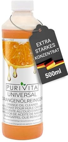 PURIVITA® Concentré de Nettoyant à l'Huile d'Orange [500 ML| - Universel Nettoyant Sol Carrelage - All Purpose Citrus Cleaner - Nettoyant Universel Efficace Sans Parfum - Nettoyant Hautement d'Orange
