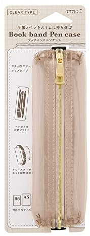 DESIGNPHIL Midori 41827006 Stifteetui Book Band Stifteetui transparent Sepia für B6-A5, Transparentes Sepia, Modern