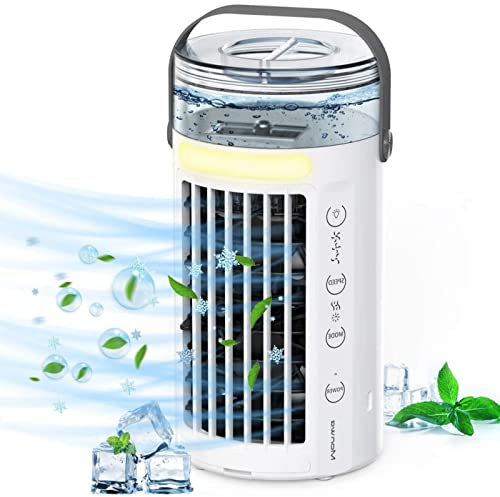 VVLXRIC Ventilador Refrigerador Silencioso - Ultra Silencioso Aire Acondicionado USB, ProteccióN del Medio Ambiente Nebulizador Portatil - para Cualquier HabitacióN, Oficina, Viajes, Camping