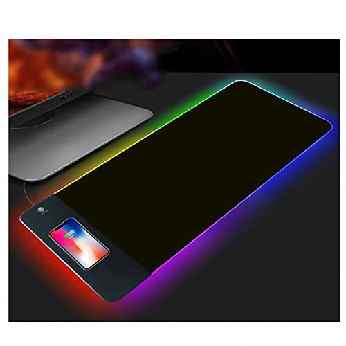 AXTMR RGB Gaming Mouse Pad With Wireless Charger, Luminous Fast Charging Mousepad Mat For Non-Slip Rubber Base,style6,90 * 30cm
