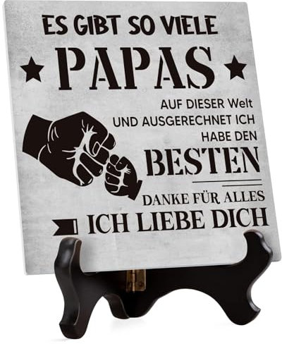 Vatertagsgeschenk für Papa, Acryl Heimat Dekoration mit Sockel, Geschenk Papa Geburtstag, Papa Geschenk Papa von Tochter Sohn, Geburtstagsgeschenk für Papa