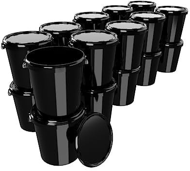 50 Eimer mit Deckel 30 Liter Made in Germany - lebensmittelecht stabil luftdicht Vorratseimer für Aufbewahrung von Lebensmittel Büromaterial Kinderzimmer Haushalt Werkstatt und Gastronomie Schwarz