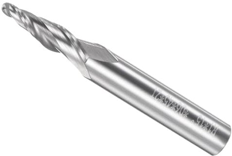 CoCud Tapered Ball Nose End Mill, 1mm Radius 6mm Shank 15 Degree Angle, Micro-grain Carbide 2 Flutes Milling Cutter CNC Router Bit - (Applications: for Stainless Steel Aluminum)