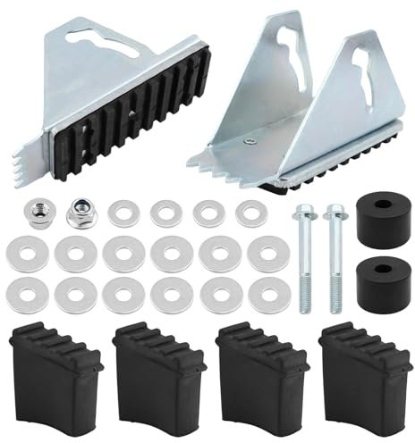 28-teiliges Schuh-Set für Verlängerungsleitern, Stützzubehör, Leiter, Anti-Rutsch-Füße, Verlängerungsleiterteile, Ersatzfüße für Aluminiumleitern (Silber-Schwarz)
