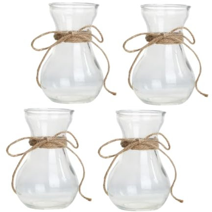 Cabilock Lot De 4 Vases en Verre Élégants pour Décoration D'intérieur Composition pour Bureau