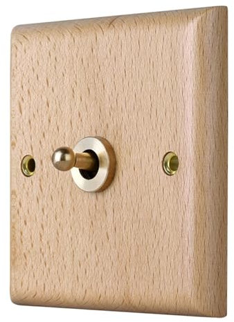 dijiusidy Solid Wood Panel Switch Vintage Style Not Changing Color Wide Applications Solid Wood Retro Light Switch Plate