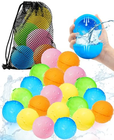SOPPYCID Wiederverwendbare Magnetische Wasserballons, Wasserbombe Selbstdichtend Schnellfüllung, Sommerspielzeug, Outdoor-Wasserspielzeug, Outdoor-Aktivitäten Wasserkämpfe, Sommerparty 20 STK