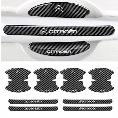 WACDXST 8PCS Car Door Handle Protector, for Citroen DS3 DS4 DS5 DS6 DS7 DS9 Carbon Fiber Films Anti Scratch Car Bowl Paint Protection sticker Accessories