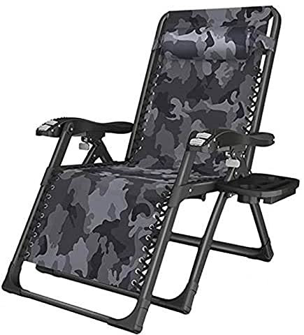 Camouflaged Patio Lounge Chairs with Cup Holder, Huge Portable Zero Gravity Chairs for Outdoor Yard Porch Deck,