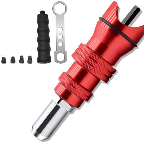 Professionelles Nietpistolen-Adapter-Kit Akku-Nietbohrer-Werkzeugbearbeitung für Nieten mit abnehmbarem Griff für Projekte abnehmbar
