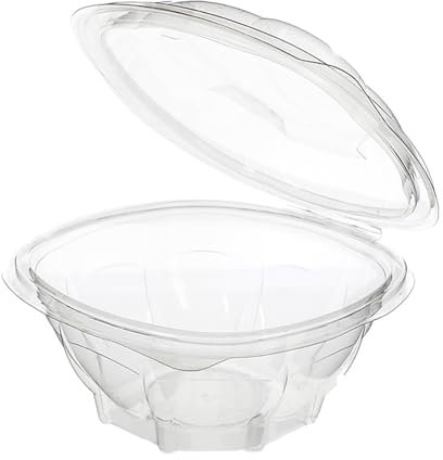G.M. DISTRIBUZIONE 50 Vaschette Insalata da 750 ml con Coperchio, Vaschetta Contenitore PET Riciclabile per Asporto Ristorazione Cibo Alimenti