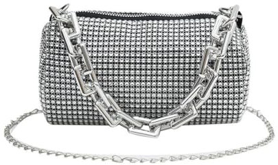 Bolso de Mano para Mujer con pedrería, Bolso de Noche con Diamantes de Imitación, Bolso de Mano Noche Mujer, Bolso bandolera con cadena, Bolso de Novia, para Boda, Partido, Citas, Cóctel