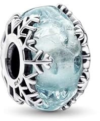 TCZNAF Winter Blue Schneeflocke Murano Charms Weihnachten Armbände Bead Compatible für Der Große Teil Europas Armband&Halskette Christmas Schmuck für Damen