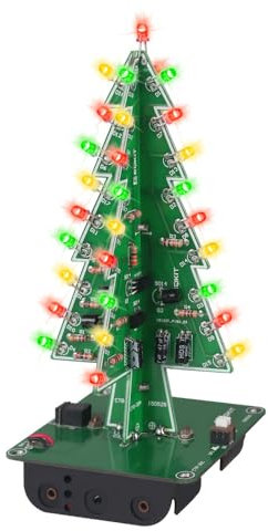 DONGKER Weihnachtsbaum-Lötset, CTR-30 DIY LED Weihnachtsbaum Kit, Elektronik Löt Bausatz Bunte Blinklicht Set zum Selber Löten für Weihnachten, Geschenk, Dekoration
