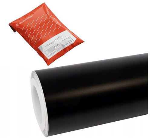 Solar Systems Selbstklebend Schwarz Matt Autofolie - Car Wrapping Folie - Tönungsfolie Auto inklusive Montagezubehör 152x300cm