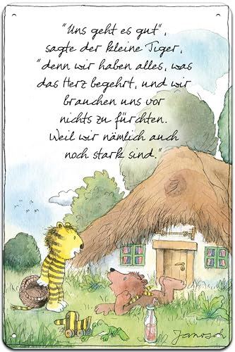 30 x 20 cm Blechschild, Wandschild, Türschild für das Kinderzimmer - lustiger Spruch Kinderbuch Motiv passend für Janosch Fans und Liebhaber