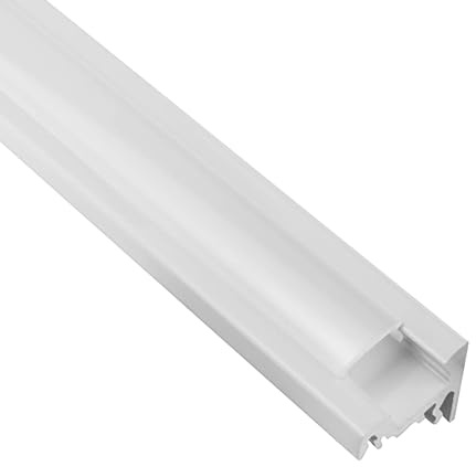 A20 LED Aluprofil weiß Eckprofil 30° LED-Schiene für LED-Streifen 1m milky | Für sauber eingelegte LED-Streifen mit geschützter Führung und gleichmäßiger Lichtverteilung, Abdeckung milky